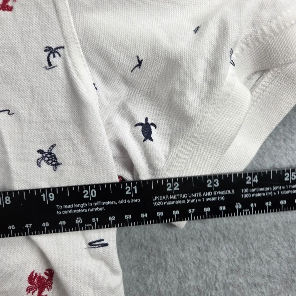 Jos A Bank Polo Shirt Mens Large White Nautical Lobster Sailboat Print Tailored